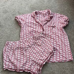 pink elephant roller rabbit pajama set